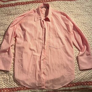 Zara Pink Striped Button Down Shirt